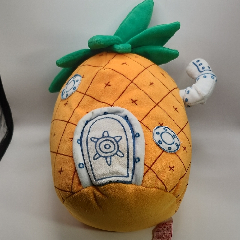 Ty Pineapple Plush - Orange with Green Top and White Accents